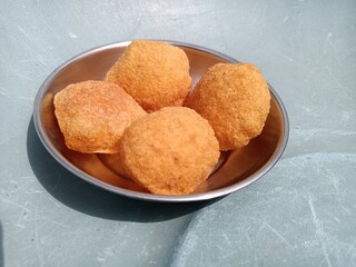 Pani Puri, Golgappe, Chat item, India dry Puri use full for Pani Puri Panipuri or Golgappa is a common street snack from India. It's a round, hollow puri filled with a mixture of flavoured water