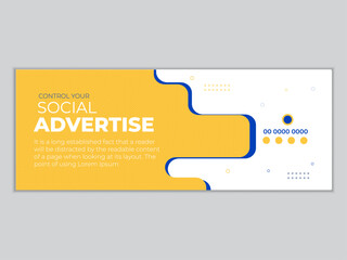 Professional business facebook cover page timeline web ad banner template.Digital marketing agency facebook cover photo design with creative shape or web banner for digital marketing business