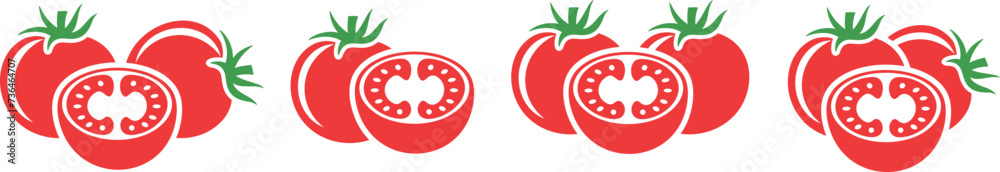 Wall mural tomato logo. isolated tomato on white background - Wall murals