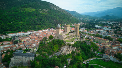 Obraz premium Foix and Mirepoix, two romantic cities in the south of France