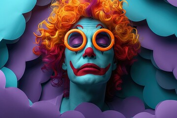 clown april fools joker day poster llustration. - obrazy, fototapety, plakaty
