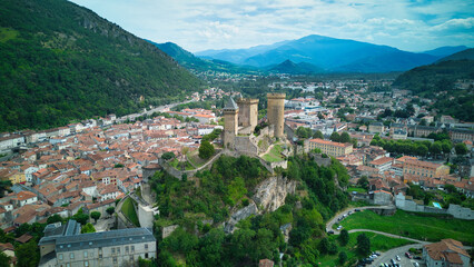 Fototapeta na wymiar Foix and Mirepoix, two romantic cities in the south of France