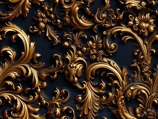 Seamless pattern Royal vintage Victorian Gothic background Rococo venzel and whorl
