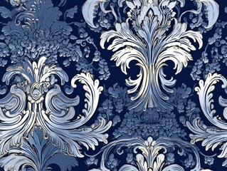Seamless pattern Royal vintage Victorian Gothic background Rococo venzel and whorl