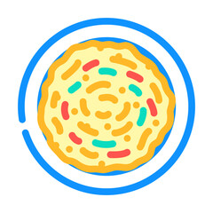 pajeon pancake korean cuisine color icon vector illustration