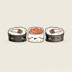 chibi sushi rolls with nori