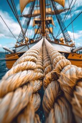 Close Up of Rope on a Boat