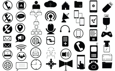 Cell phone symbols, icons for Advertisement 2d graphics - obrazy, fototapety, plakaty