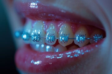Close Up of a Persons Teeth With Braces