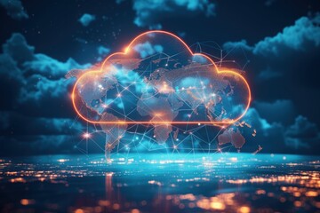 Cloud Floating With Network of Dots