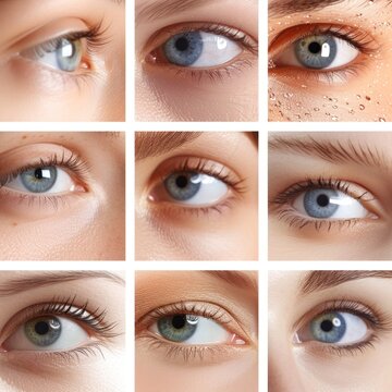 A Series of Photos Depicting Different Types of Blue Eyes