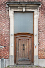 old wooden door, entrance to the church, entrance to the building