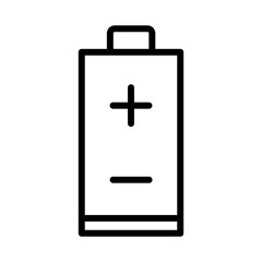 Vector black line icon rechargeable battery isolated on white background