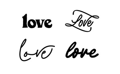 LOVE. Lettering vector illustration for poster, card, banner valentine day, wedding. Love text logo.