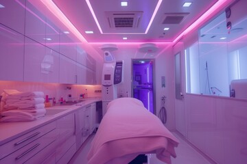 Massage beauty salon room With Bed, Sink, and Mirror