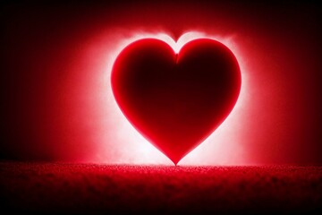 Red heart on the wall, valentine's day background.