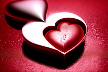 Red heart on the wall, valentine's day background.
