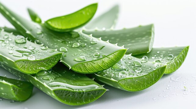 Photo aloe vera leaves in section