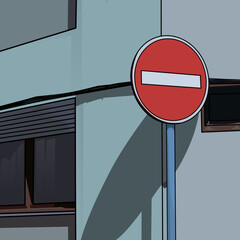 stop sign on the street vector design
