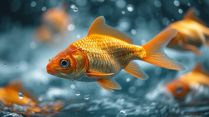 A fish swims in ocean water