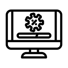 software updates repair computer line icon vector illustration