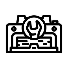 Fototapeta premium printer fixing repair computer line icon vector illustration