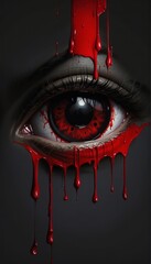 A digital painting of a bleeding eye