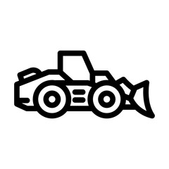 wheel loader construction vehicle line icon vector illustration