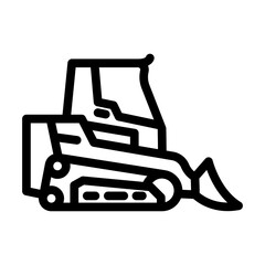 skid steer construction vehicle line icon vector illustration
