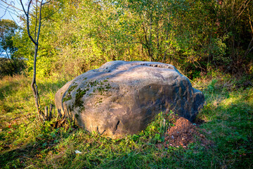 A large boulder near the village of Malomakhovo, Borovskiy district, Russia