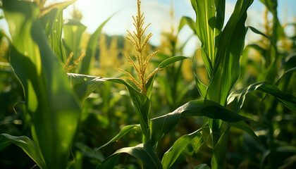 corn field close up. 