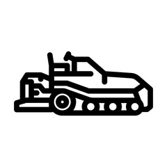 asphalt paver construction vehicle line icon vector illustration