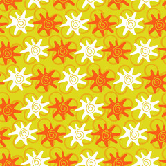 Seamless pattern with colorful seashells. Marine background. Vector illustration in doodle style.