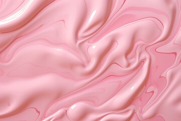 Obraz premium Velvety Pink cream texture. Smear natural product. Generate Ai