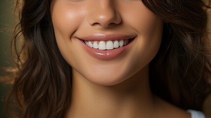 Obraz premium Woman smiling with perfect smile and white teeth