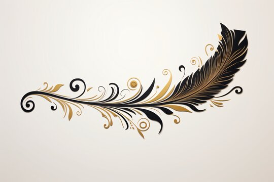a black and gold feather