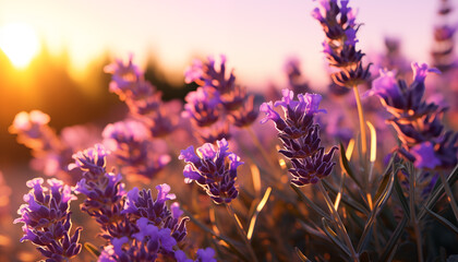 lavender field close up.  - obrazy, fototapety, plakaty