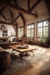 Interior of living room in Country style house.