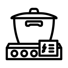cooking energy efficient line icon vector illustration
