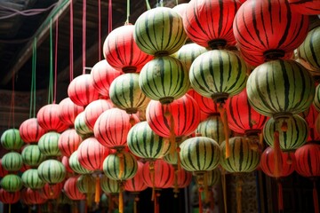 Fototapeta na wymiar Vietnamese colored lanterns. Chinese lanterns. Background. TET. Holiday. Vietnam