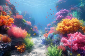 underwater ecosystems with colorful coral reefs