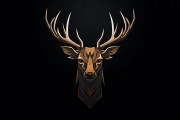 Plexiglas foto achterwand a deer head with antlers © Maria