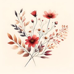 Tiny Flower Illustrations in Watercolor