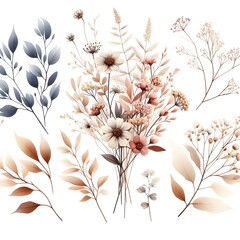 Petite Flowers in a Watercolor Collection