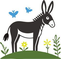  Cute mule icon, cute mule vector illustration