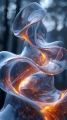 Obraz premium Dynamic Abstract Shape in Futuristic Setting Generative AI Generative AI