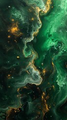 Vibrant Green and Black Abstract Painting Generative AI