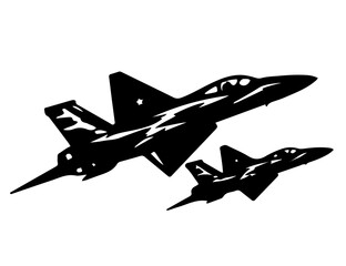 Fototapeta na wymiar Two military fighter jets