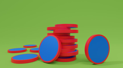 colorful discs, 3d render © neurostructure