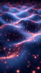 Fototapeta premium Dynamic Particle Technology Wave Design Generative AI